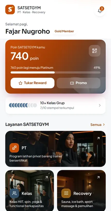 Aplikasi PWA untuk Gym & Studio